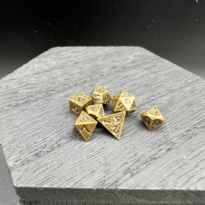 Tiny Antique Brass Dice