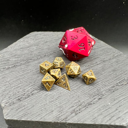 Tiny Antique Brass Dice