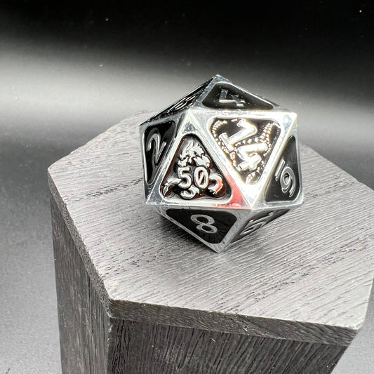 50th Anniversary D20 - Silver and Black