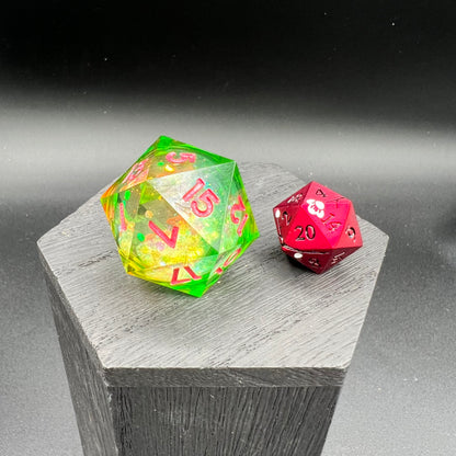 Green Glitter Liquid Core Large D20