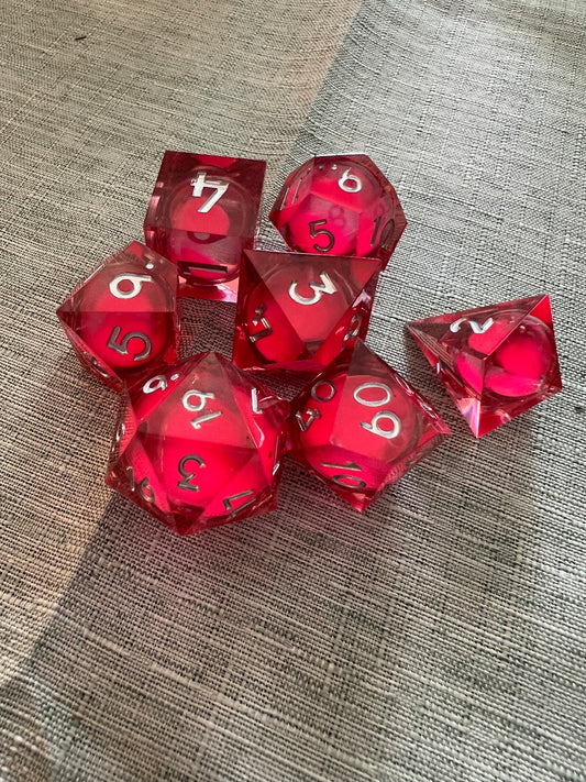 Glow in the Dark Pink Sharp Resin Dice