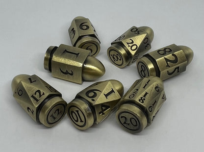Antique Brass Bullet Dice