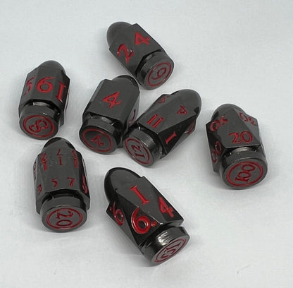 Black and Red Bullet Dice