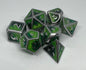 Green, Teal, and Silver Classic Dragon Scale Dice