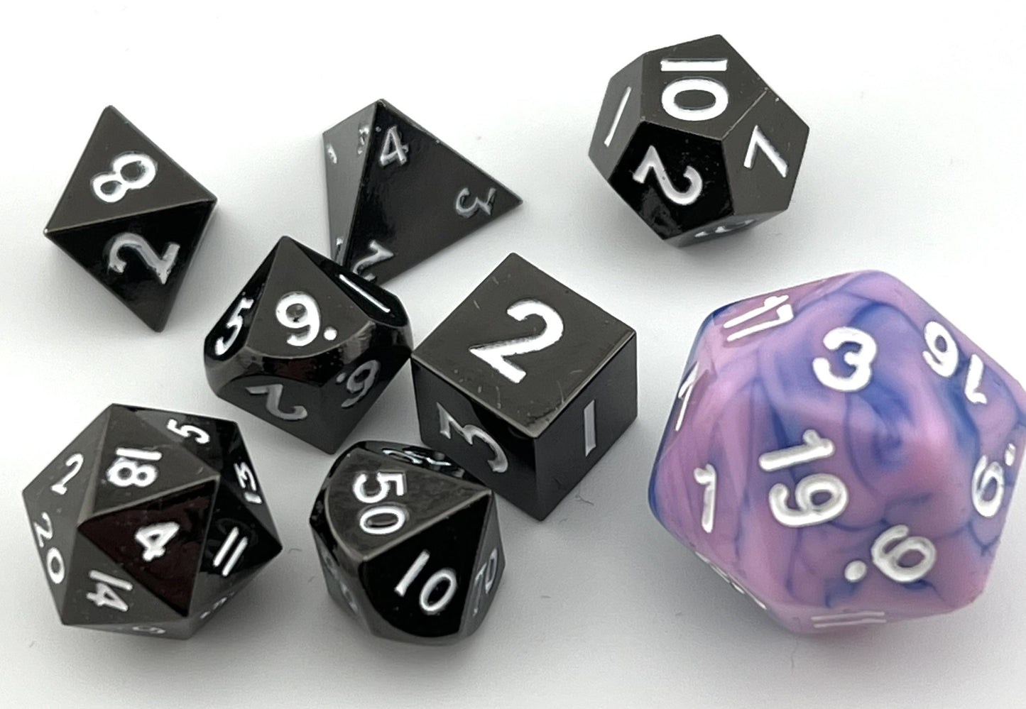 MM-14 Black-Nickel Mini (10 MM), Metal Dice Set