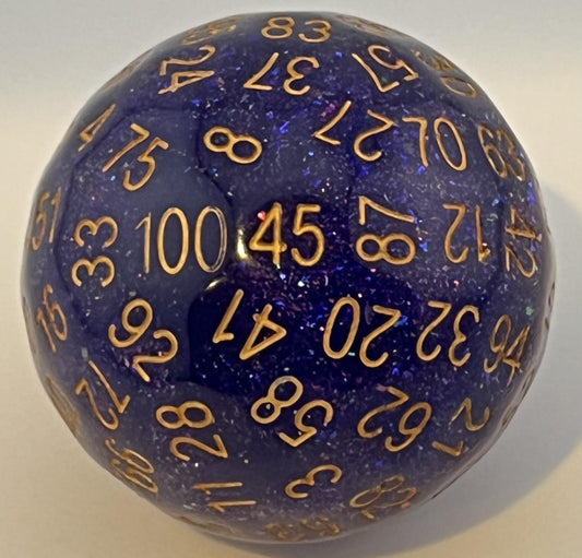 R1-16 Purple-Galaxy, Resin, D100 Die