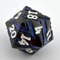 Gunmetal and Blue Large Striped D20