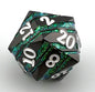 Gunmetal and Green Large Striped D20
