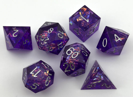 SE-01 Purple, Sharp-Edged, Resin Dice Set