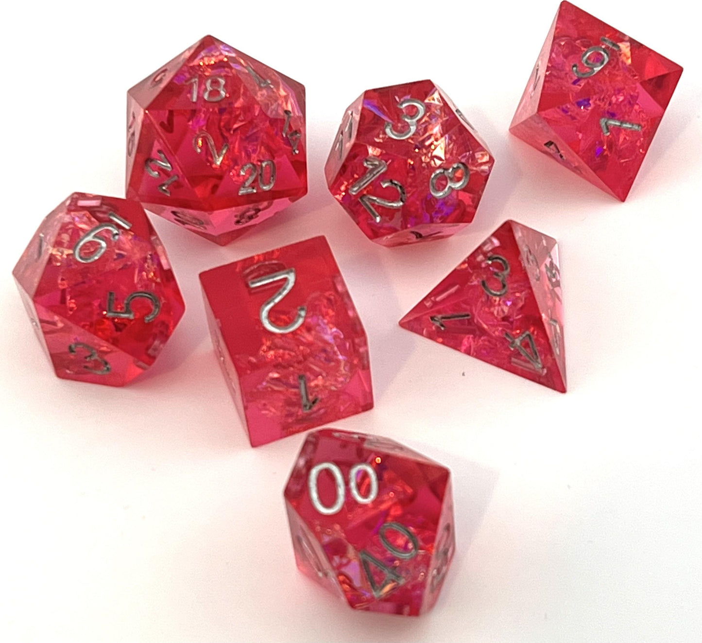 SE-03 Rose, Sharp-Edged, Resin Dice Set