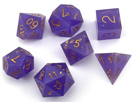 SE-15 Purple, Sharp-Edged, Resin Dice Set