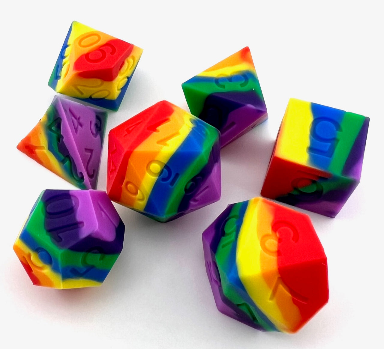 SI-01 Rainbow, Silicone Dice Set