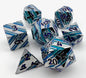 Silver and Teal Striped Dice