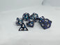Gunmetal and Blue Striped Dice