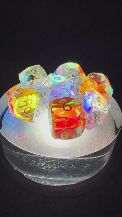 Holographic Gem-Cut Glass Dice