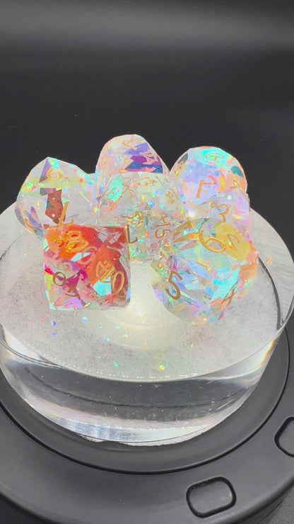Holographic Gem-Cut Glass Dice